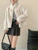 Eco-friendly Mink Fur Windproof Stand Collar Faux Mink Coat For Women Warm Winter Thick Jackets With Pockets 2DB5167