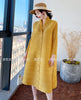 Pleated Triple Button Long Sleeve Lapel Dress Women Spring Korean Causal Elegant Clothes