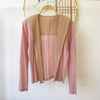 Spring Colorblock Lapel Women's Pleated Short Coat Casual Versatile Single Breasted Jackets 2DB6388