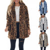 Women Winter Warm Faux Fur Coat Casual Turn-down Collar Leopard Jackets Ladies Streetwear Long Sleeve Pockets Overcoats
