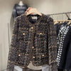 Retro Tweed Little Black Dress-style Women's Korean Design-Inspired Elegant Socialite Blazer For Spring Autumn