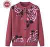 Autumn Winter Women Knitted Sweater Cardigan Jacket Print Long-Sleeve Warm Sweaters Coat Female Knit Top Mother Clothes