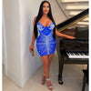 Women Rhinestones Drilling Mesh See Though Patchwork Midi Mini Dress Crystal Party Dresses Night Out Robes Vestidos