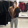 Women's Warm Faux Fur Spliced Cotton Coats Loose Lapel Long Sleeve Pockets Thicken Jacket Winter Lady Chic Outwear