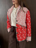 Chic Printed Color Spliced Short Coats Women's Casual Single Breasted Cotton Pocket Coat Autumn Winter Lady Daily Outwears