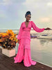 Elegant Ruffles Long Sleeve Maxi Dress for Women Boho Evening Party Dresses Wedding Guest Autumn Clothing Green Blue Purple