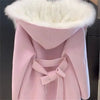 White Turn Coat Women's Autumn Winter Belt Woolen Coat Fur Coat Fragrant Wind High end Lightweight Short Fur Neck
