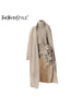 Three Piece Set For Women Lapel Long Sleeve Coat High Neck Vest High Waist Patchwork Appliques Skirt Sets Female