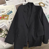Korean Solid Color Lady Top Outwear Spring Autumn Long Sleeves Female Blazer Jacket Double-breasted Women Suit Coat