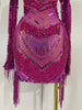 Sparkly Diamonds Sequin Tassels Sexy Mesh Short Dress Women Evening Party Celebrate Birthday Nightclub Show Photo Shoot Wear