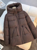 4 Colors Stylish Casual Padded Zipper Cozy Thickened Warm Winter Hooded Cotton Coat Women Chic Female Outerwears