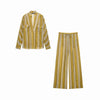 Women Casual Striped Loose Shirt Trouser Suits Women Full Sleeve Lapel Button Top Long Straight Pants Set Female Lady Suit