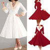 Year Christmas Dress Women Christmas Sexy Costume Long Sleeve V Neck Plush Warm Party Pleated Elegant Tunic Swing Dresses