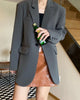 Korean Style Loose Black Blazers Ladies Spring Autumn Single Button Casual Suit Coat Woman Vintage Streetwear Clothes