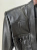 High Street Designer Jacket Women's Belt Slim Fitting Leather Button Pocket Decoration Artificial Leather Blazer