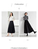 Black Wide-Leg Pants Autumn Flowy Ankle-Length Side Zipper Detail Trousers Office Lady Commuter Bottoms A1738