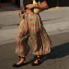 Women Baggy Balloon Pants Bubble Pleated Oversized Bloomers Wide Leg Lantern Harem Bloomer Pants
