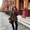 Real Fur Wool Jacket Reality Fur Jacket Women Natural Fox Fur Cuffs Winter Clothing Female Elegant with Belt Woolen Coat