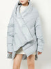 Winter Big Size Down Coat For Women Irregular Design A-line Solid Color Loose Mid Length Clothing 2VV223