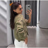 Women Round Neck Tweed Jacket Fringe Trim Long Sleeve Open Front Cropped Texture Outerwear Lady Elegant Daily Street Coat