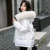 Winter Warm Duck Down Jacket Women's Clothes Glossy Fur collar Thicken Parka Short Down Coat Female