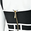 Classic White And Black Stripes Bandage Long Evening Dress Contrast Vintage Woman Bodycon Elastic Dress Slim Midi