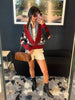 Tassels Patchwork Cardigans Women Sweater Knitted Printed Long Sleeve V-neck Colorful Thicken Sweaters Autumn Coat