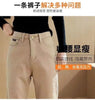 Spring Winter Plus Velvet Women Jeans Button High Waist Solid Pants Pockets Thicken Casual Straight Trousers