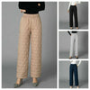 Women Winter Warm Down Cotton Pants Padded Quilted Trousers Elastic Waist Casual Trousers
