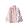 Chic Embroidery Pink Lace Up Woman Short Coat Casual Long Sleeves V Neck Jacket Autumn Lady Commuter Street Outerwear