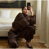 Women Frog Button Satin Jacket Lattern Pants Set Stand Collar Long Sleeve Top Wide Leg Pant Loose Fit Suit Summer Casual Outfits