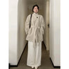 Autumn Simple Style Korean Long Stand-up Collar White Trench Coat Women's Trench