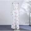Floral Printed 3pcs Sets for Women Strap Corset Lapel Blazer Jacket Straight Pants Lady Set Vacation Outfits Suits