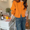 Autumn Winter Short Knitting Cardigan Women Solid Color Long Sleeve Round Neck Sweater Jacket Casual Zipper Sweater Coats