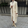 Elegant Solid Women Long Coat Single Breasted Turn-down Collar Loose Full Sleeve Lady Coats Spring Lady Street Outwears