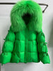 Lagabogy Big Natural Fox Fur Puffer Jacket Winter Clothes Women Thick Warm White Duck Down Coat Female Real Fur Parker
