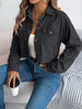 Autumn Winter Crop Jacket Woman Casual Pocket Single Breasted Long Sleeve Lapel Khaki Pink Valentine's Day Corduroy Coats