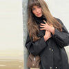 Street Solid Stand Collar Long Women's Trench Coat Loose Full Sleeved Single Breasted Pocket Windbreaker Autumn Lady Coats