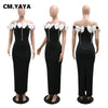 Women Bow Tassel Slash Neck Maxi Dress Fall Winter Sexy Birthday Evening Prom Party Street Long Dresses Vestidos