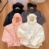 Autumn Winter Women Windbreaker Jacket Windproof Solid Long Sleeve Outdoor Sport Hooded Thin Coat Jacket For Women