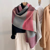 Plaid Scarf Winter Warm Cashmere Women Long Pashmina Foulard Female Scarves Lady Tassel Shawl Wraps Travel Poncho Blanket