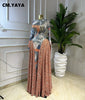 Women O-neck Long Sleeve Big Swing A-line Maxi Dress Spring Evening Sexy Parties Vacation Long Dresses Vestidos