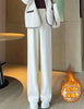 Winter Warm Thicken Lambwool Fluff Wide Leg Pants Women Korean Casual Snow Wear Pantalone Baggy Plush Fleece Spodnie