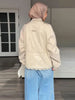 Autumn Chic Women Short Trench Jacket Stand Collar Drawstring Waist Cinching Long Sleeve Zipper Casual Outerwear Coat