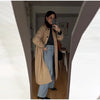 Double-side Long Trench Coats Women's Loose Full Sleeves Single-breasted Pockets Lapel Coats Ladies Spring Outwear