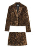 Long Sleeve Blazers Top Women 2 Pieces Leopard Printed Mini Skirt Sets Women's Suit Two Piece Set Women Outfit