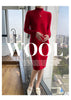 Autumn And Winter 100% Pure Wool Ladies Long Sweater Skirt Semi-High Collar Cashmere Dress Large Knit Bottoming Skirt