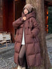 пуховик женский зимний Warm Winter Women Coat Long Jacket Korea Oversized Loose Hooded Coats Female Casual Long Overcoat 다운패딩