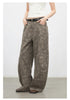 Women Jeans Loose Casual High Waist Wide Leg Denim Pants Paisley Female Trousers Spring Autumn