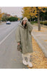 Autumn Winter Korean Loose Women Down Cotton Coat Hooded Medium Length Cotton Coat Large Pocket Windproof Coat
